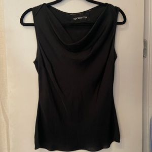 Reformation Black Silk Top